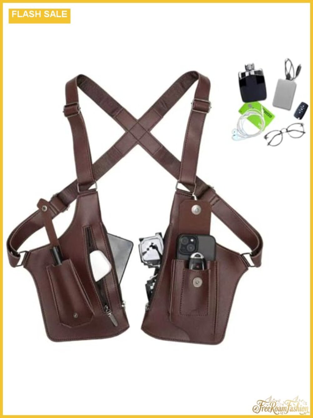 PU Leather Anti-Theft Hidden Underarm Wallet Crossbody Bag Tactical Travel